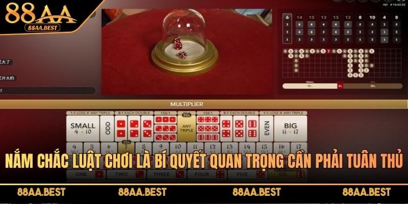 Bí Quyết Thắng Sicbo Online 88AA - Cách Chơi Tài Xỉu Xúc Xắc 4 Nắm chắc luật chơi là bí quyết quan trọng khi chơi Sicbo online 88AA